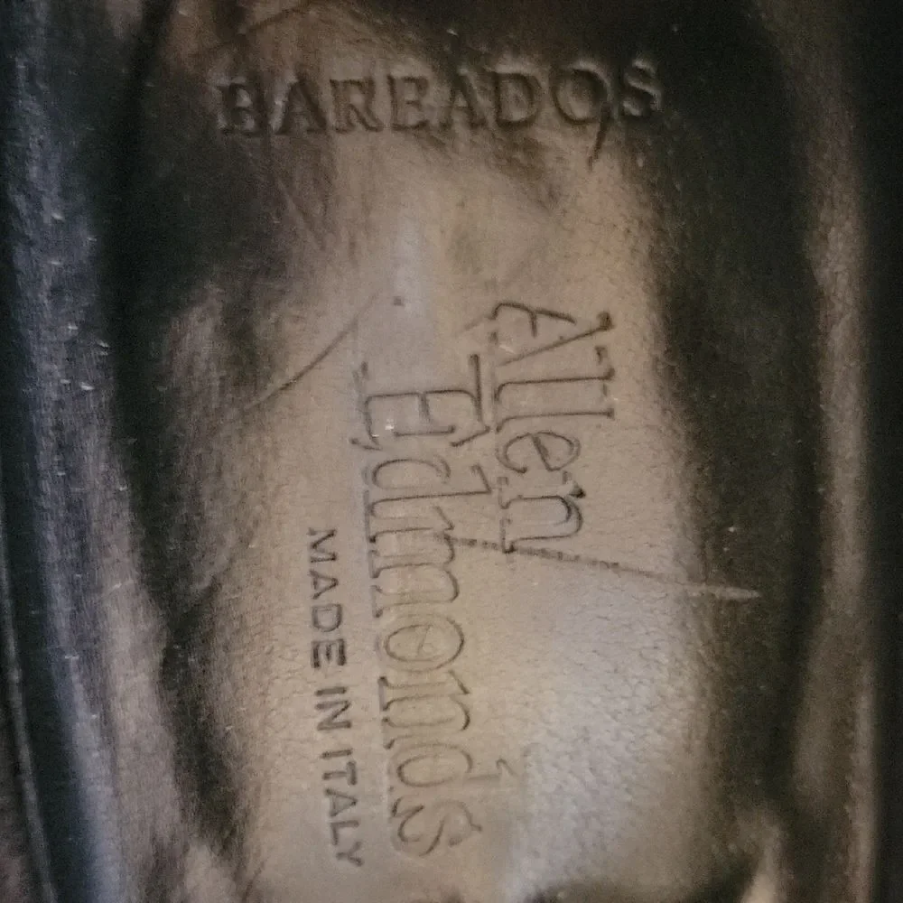 Allen Edmonds Black Leather Slip-On Loafers with Woven 9.5 D Barbados